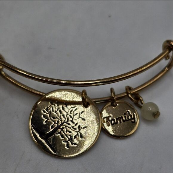 "5/$25" Set Of 3 Goldtone Inspirational Charm Bangle Bracelets - Picture 5 of 7